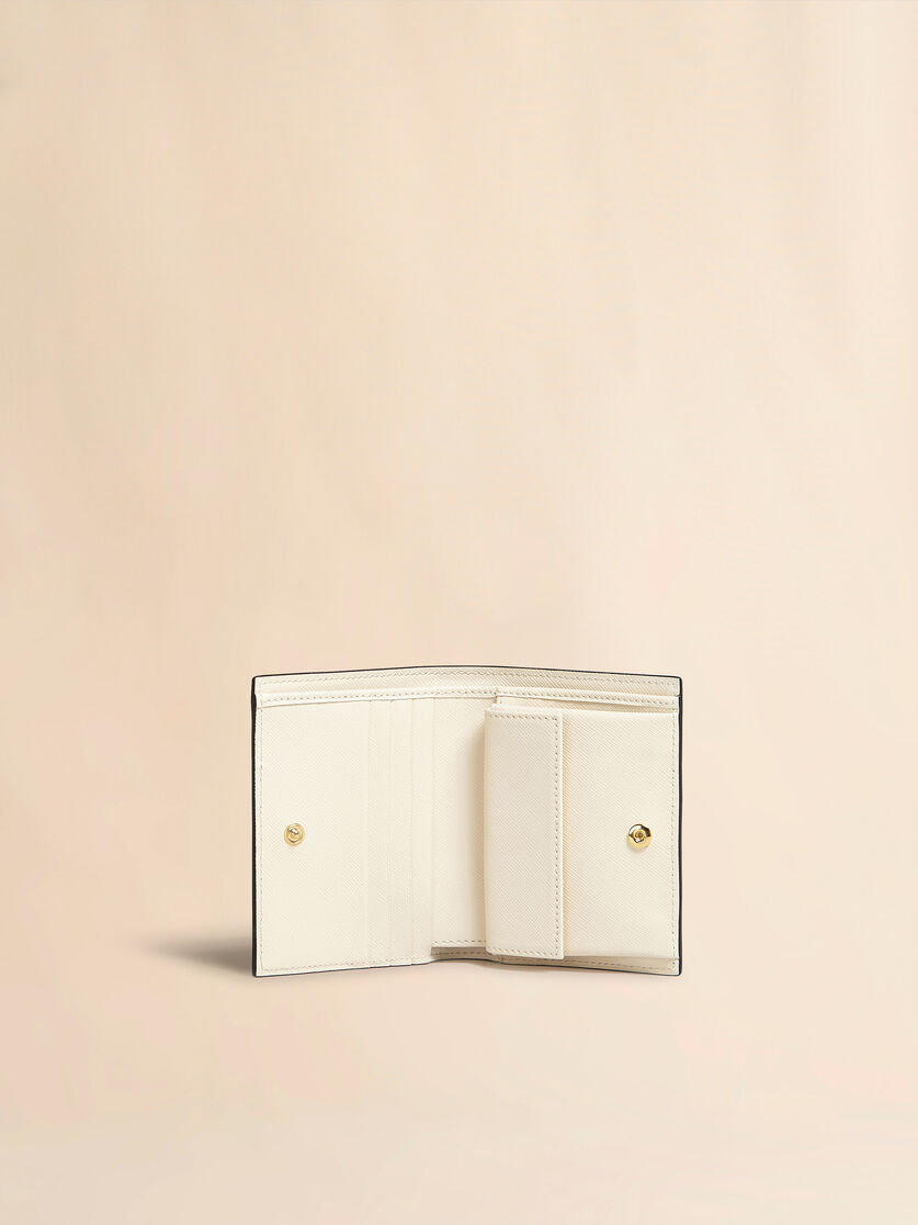 Blue white and brown saffiano leather bi-fold wallet - Wallets - Image 2