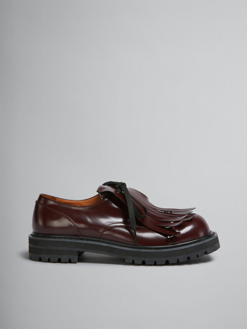 Chaussures derby Dada en cuir noir avec frange oversize - Chaussures à Lacets - Image 1