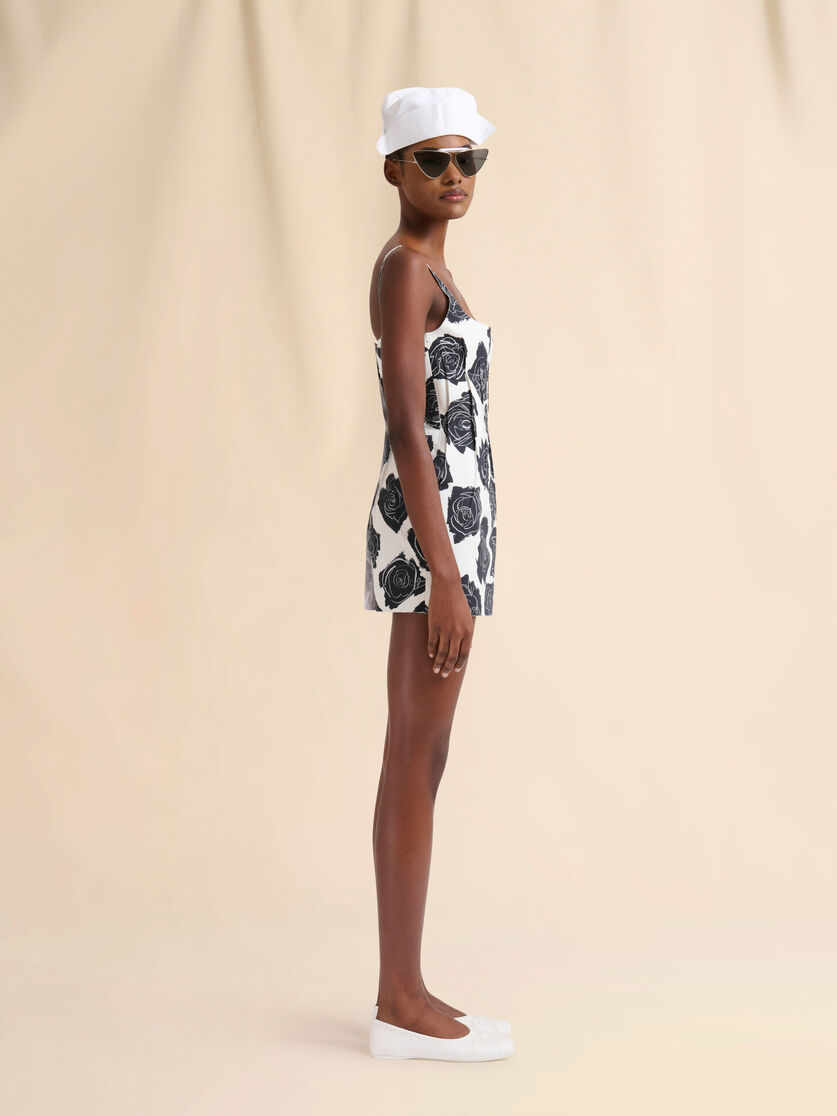 White bonded poplin mini dress with Luna print - Dresses - Image 6