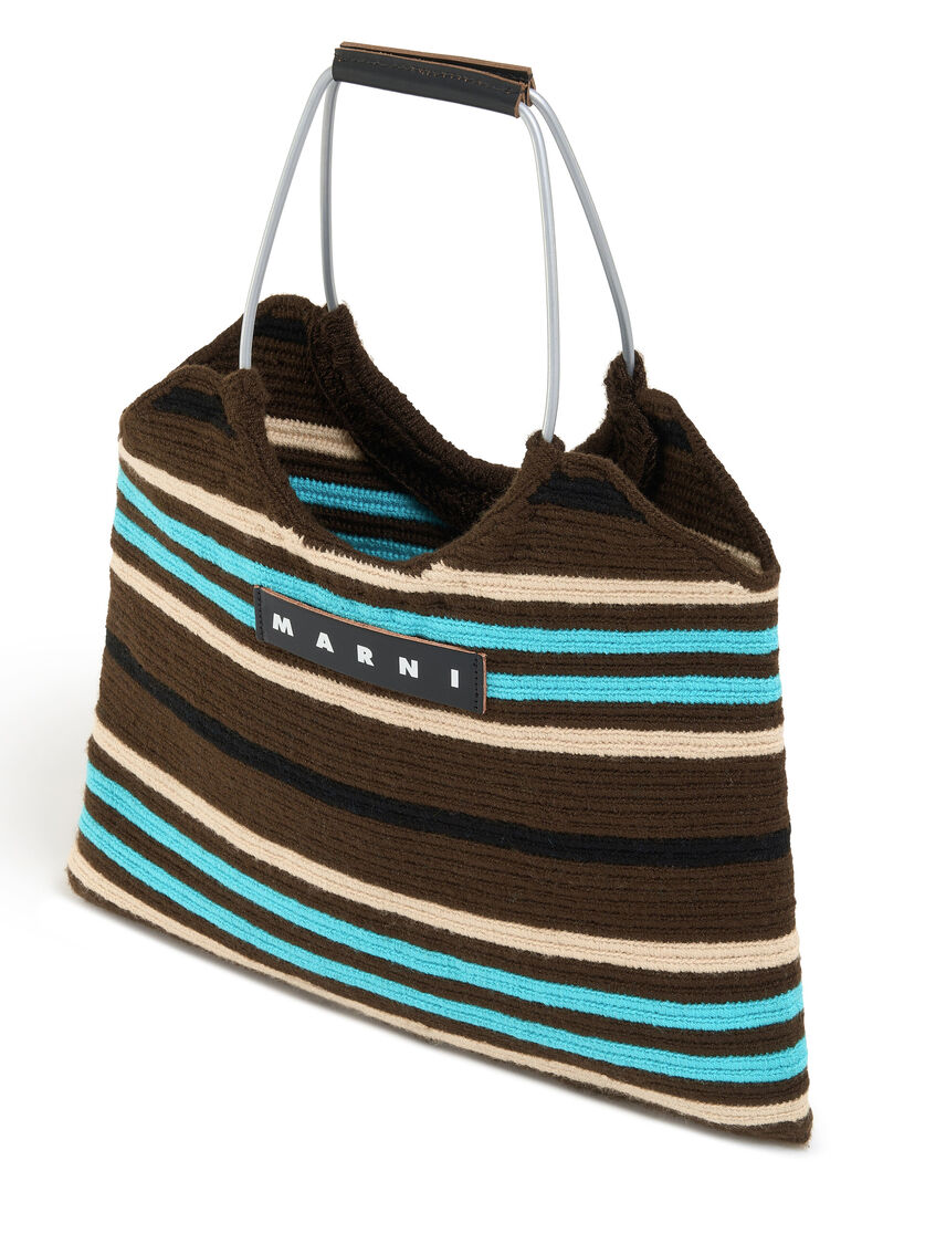 Dark Brown And Blue Marni Market Large Riviera Bag - Shopping Bags - Image 4
