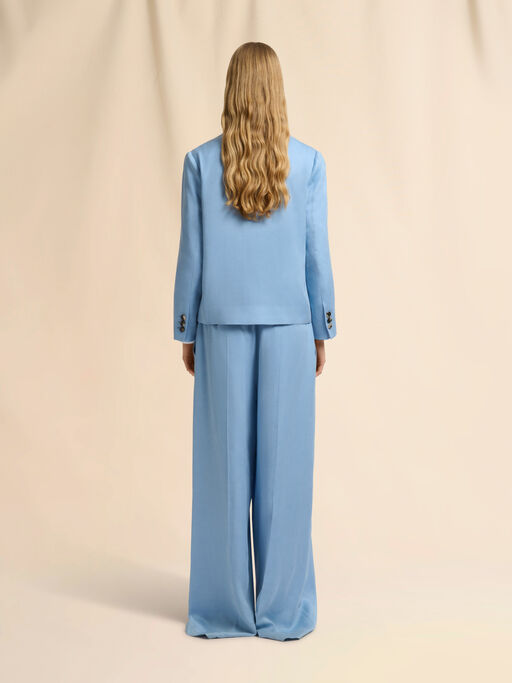 Light blue satin single-breasted jacket - Jackets