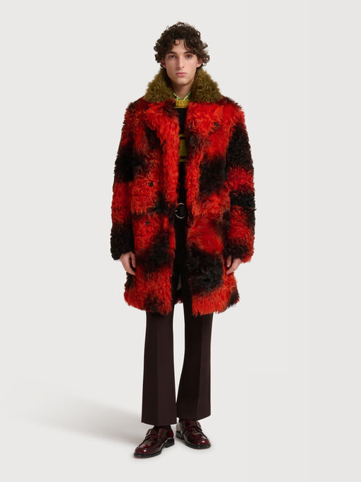 Red fur coat with spots - Coats