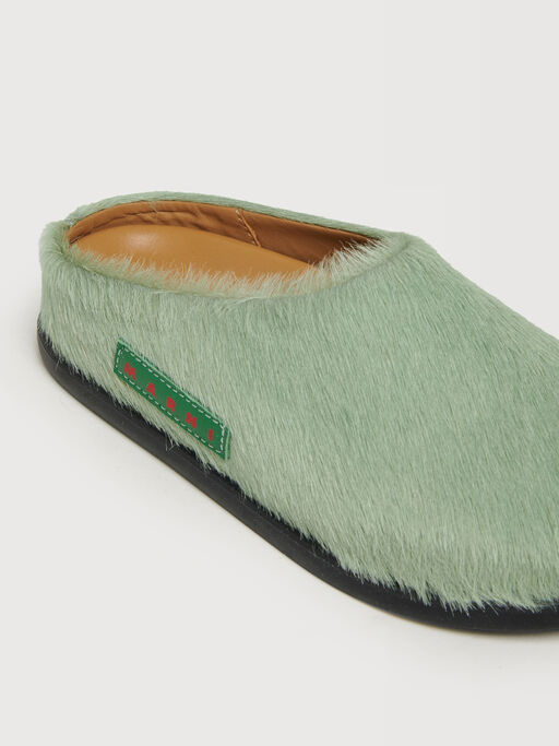 Green pony hair Fussbett sabot - Sneakers