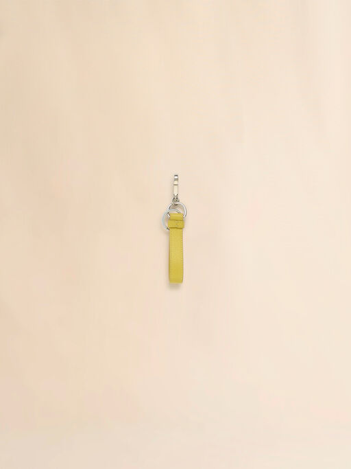 イエロー レザー製キーリング、マルニメンディング刺繍入り - キーホルダー
