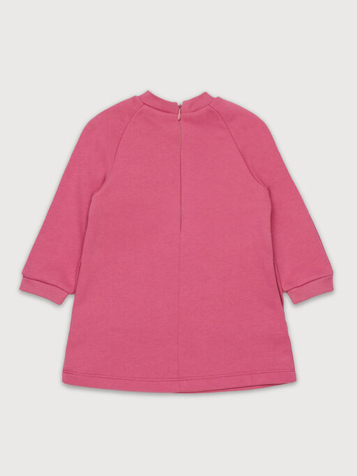 Pink otton sweatshirt dress with cursive Marni logo - Dresses