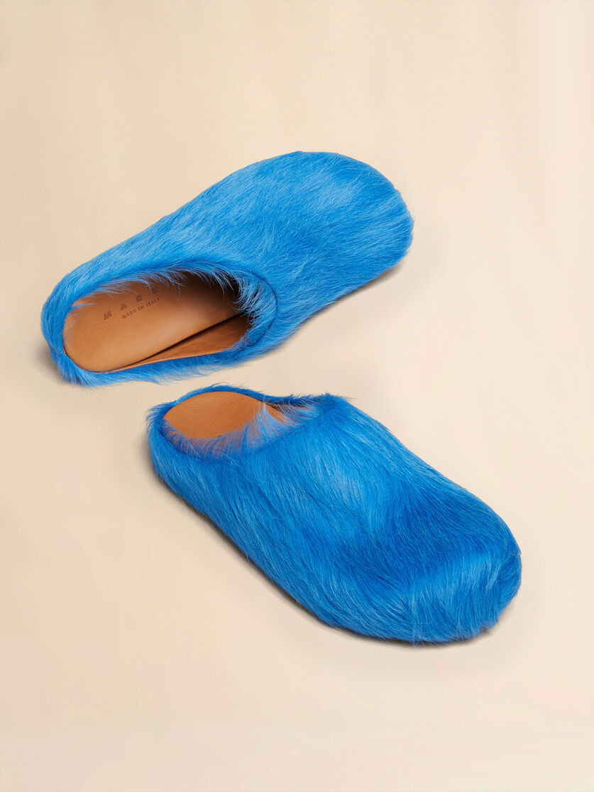 Blue long-hair calfskin Fussbett sabot - Clogs - Image 5