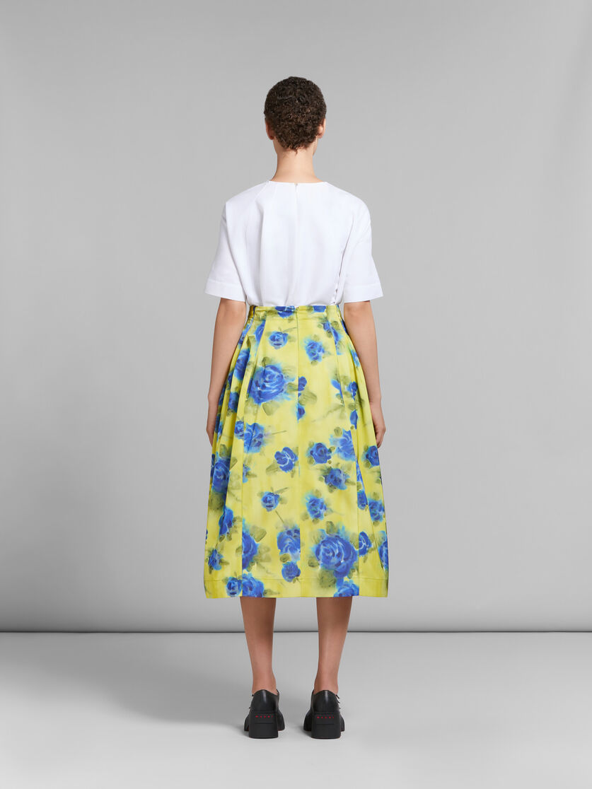 Yellow taffeta high-waisted skirt with Idyll print - Skirts - Image 3