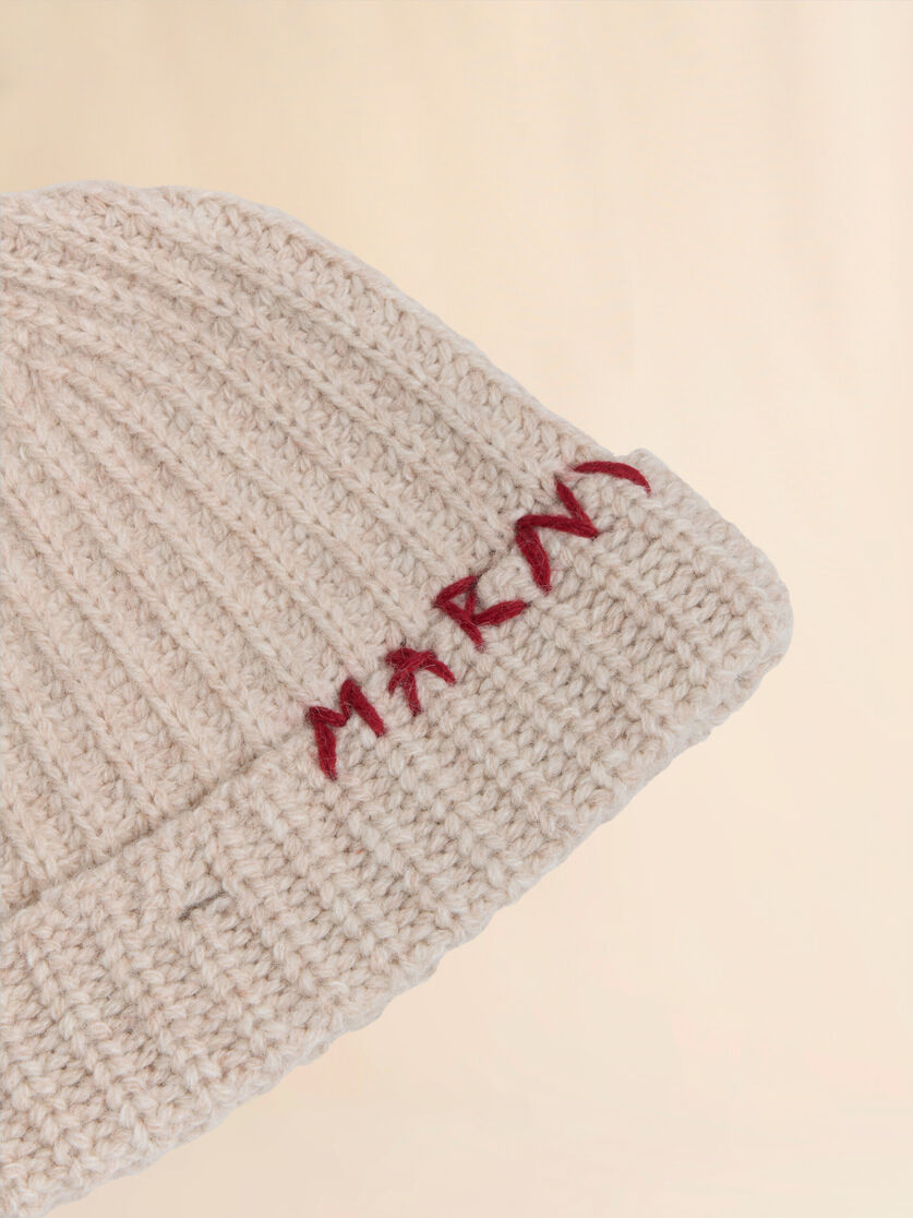 Blue Shetland wool beanie with Marni Mending - Hats - Image 4
