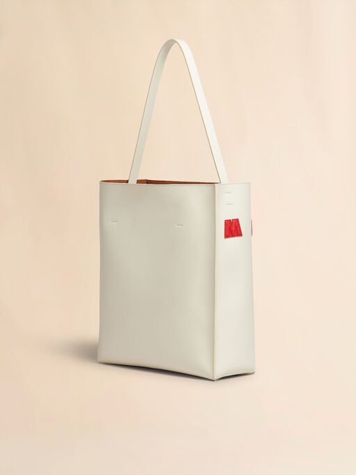 White leather Museo medium hobo Bag with patches - Shopping Bags