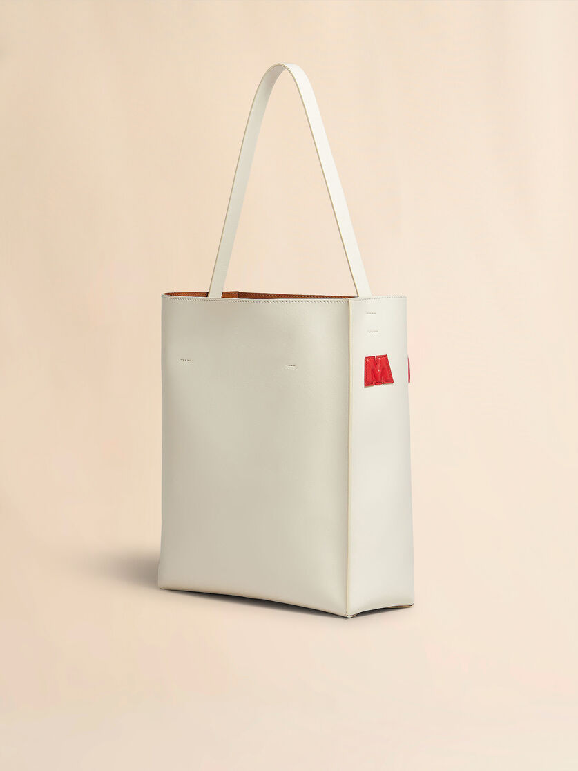 White leather Museo medium hobo Bag with patches - Shopping Bags - Image 5
