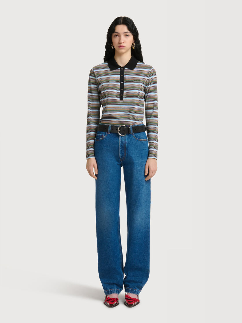Blue denim straight-leg jeans, Image 2