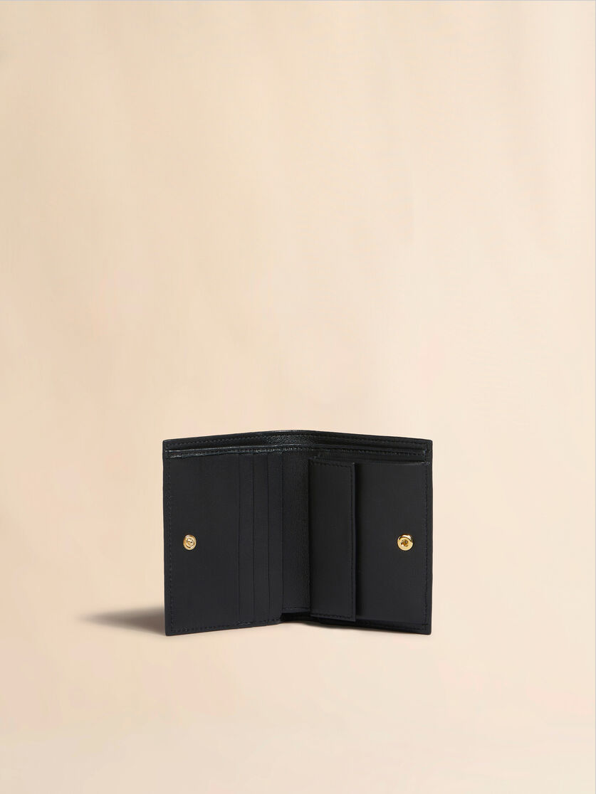 Blue leather bifold wallet with Marni mending | Marni