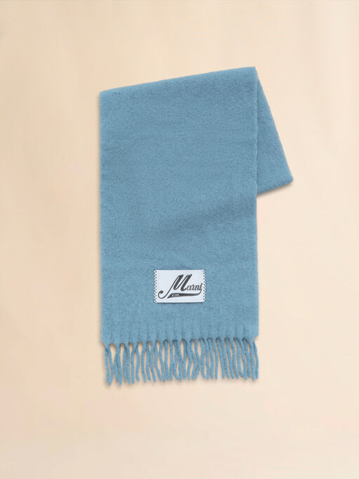 Hellblauer Schal aus Alpakawolle - Schals