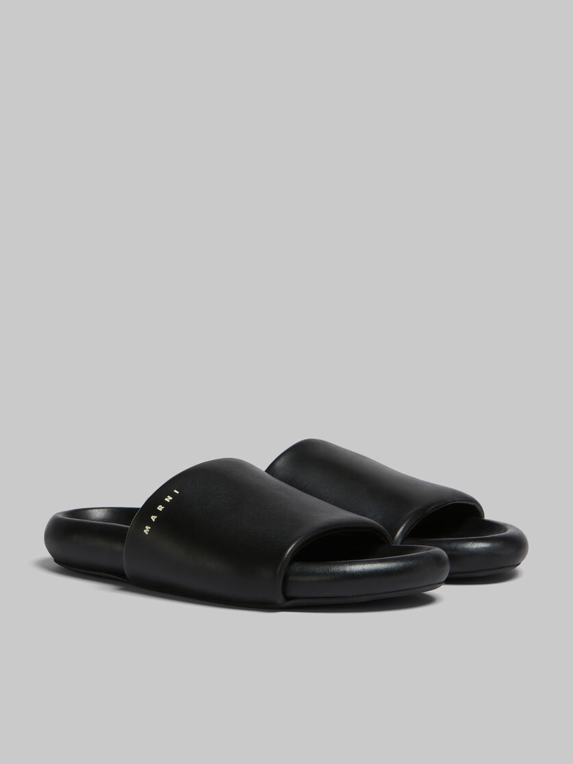 Black leather Bubble slide - Sandals - Image 2