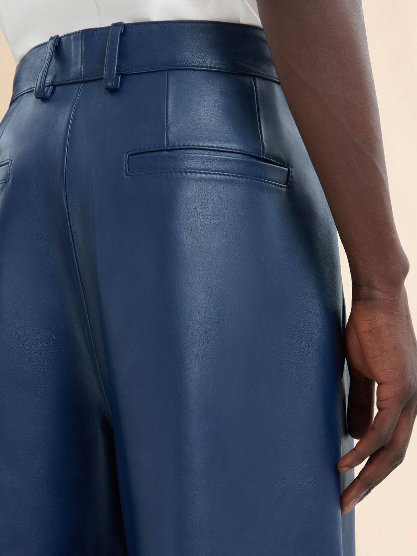 Pantalón de napa azul oscuro - Pantalones - Image 4