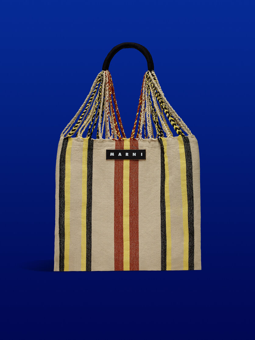 MARNI MARKET ポリエステル ショッピングバッグ ハンモック風ハンドル付き グレー/ターコイズ/レッド - ハンドバッグ - Image 1