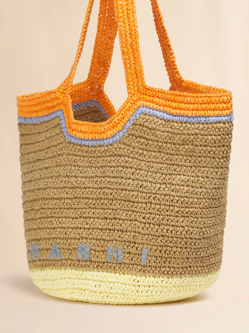 Orange and yellow paper raffia Seaside hobo bag, Image 4