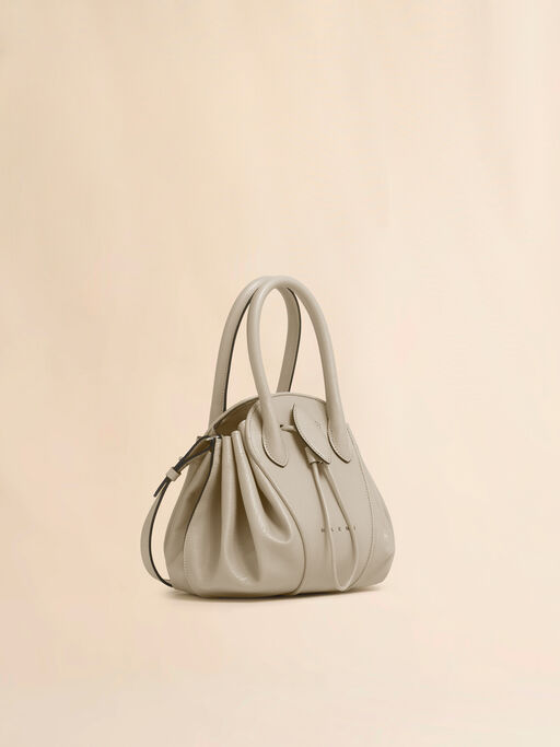Taupe leather Tulipea small handbag - Shoulder Bags