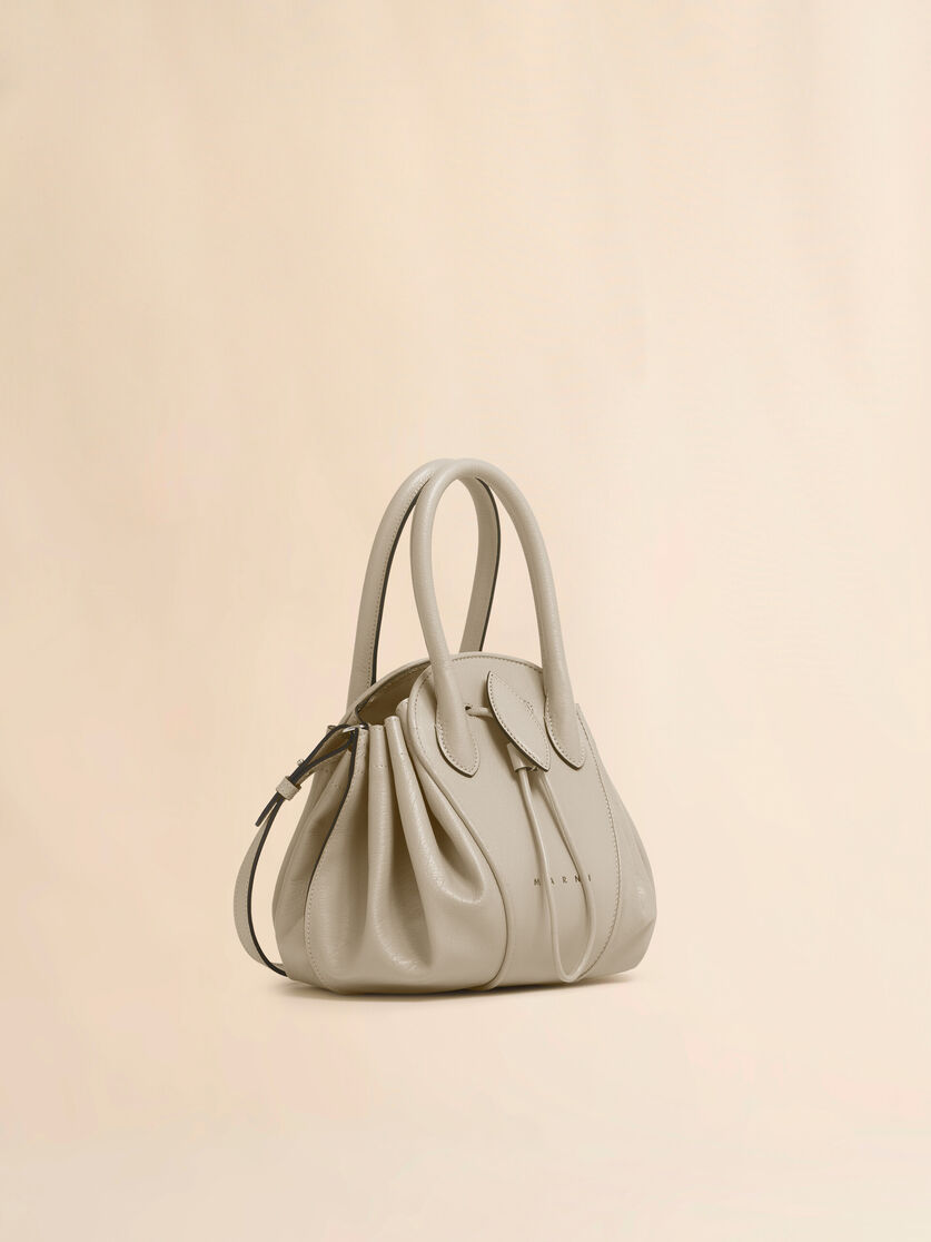 Taupe leather Tulipea small handbag, Image 5