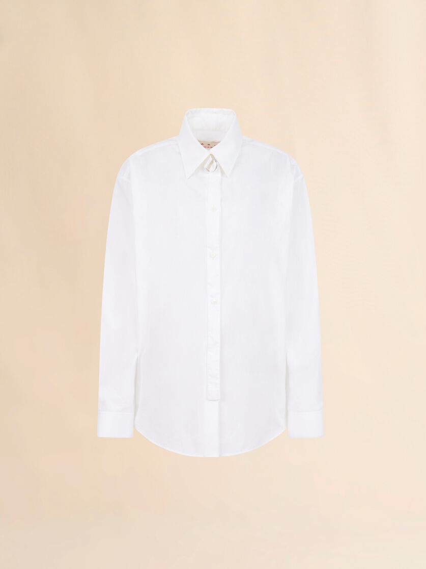 White poplin shirt with D-ring neck strap, Image 1