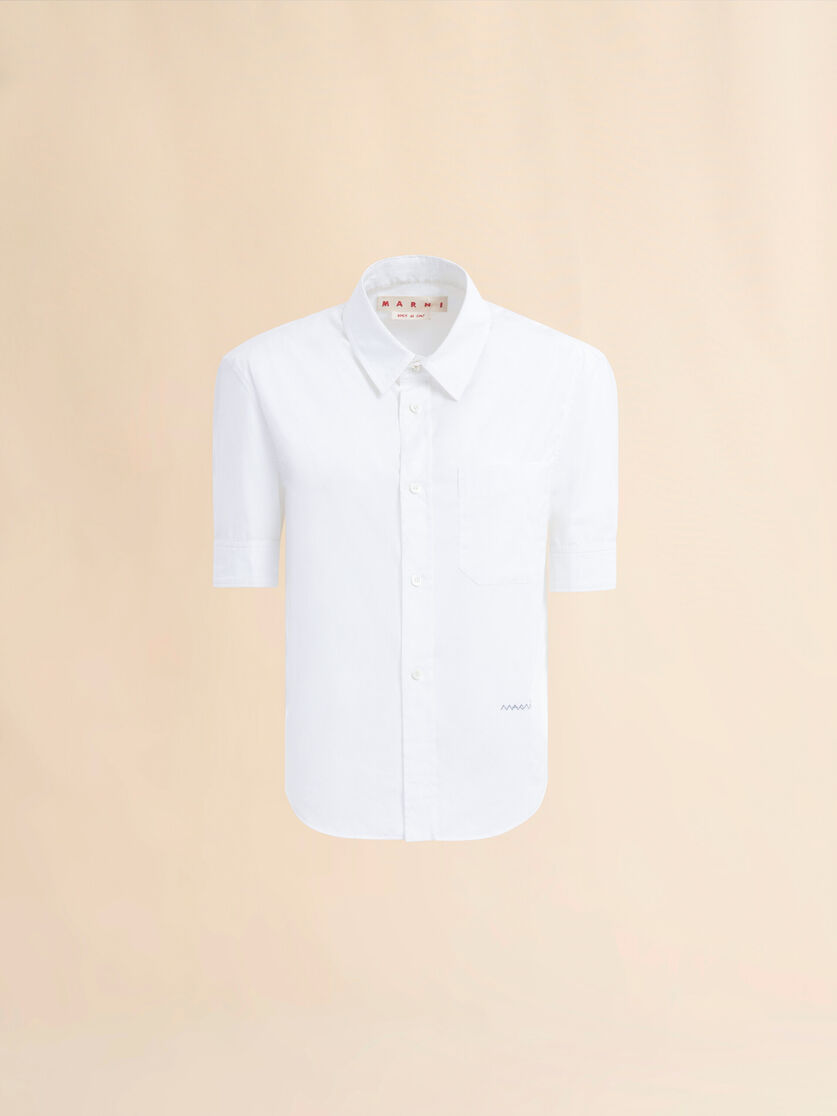Marni Symbol 디테일 숏 슬리브 오가닉 코튼 셔츠 - 셔츠 - Image 1