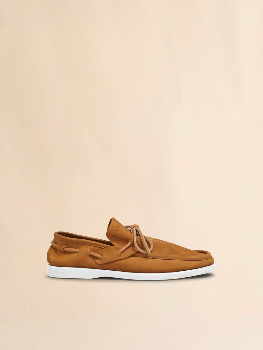 Pink nubuck boat loafer - Mocassin - Image 1