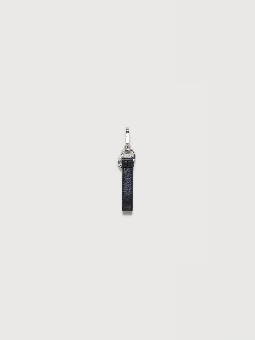 Black leather keyring with Marni Mending embroidery, Image 2