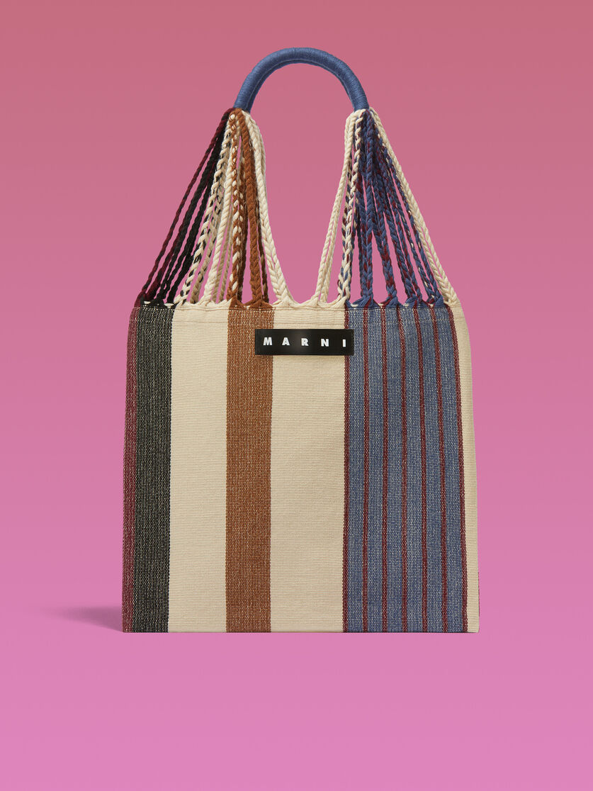 MARNI MARKET ポリエステル ショッピングバッグ ハンモック風ハンドル付き グレー/ターコイズ/レッド - ハンドバッグ - Image 1
