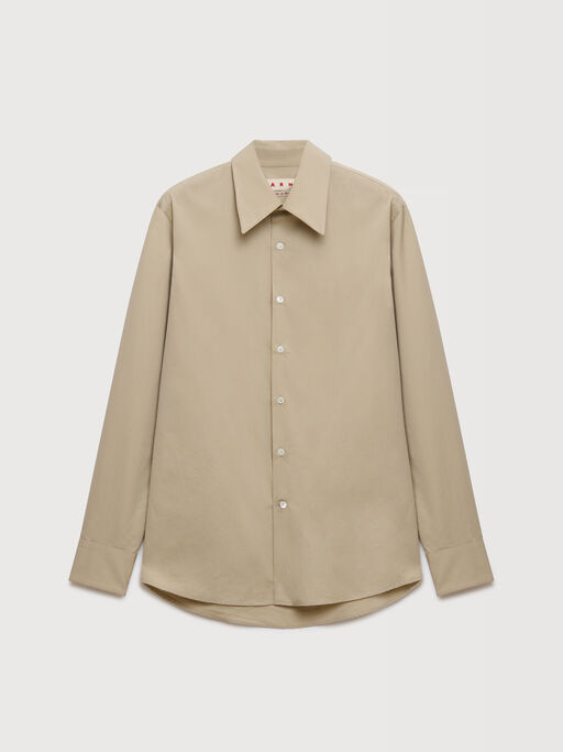 Camicia sartoriale in popeline beige - Camicie
