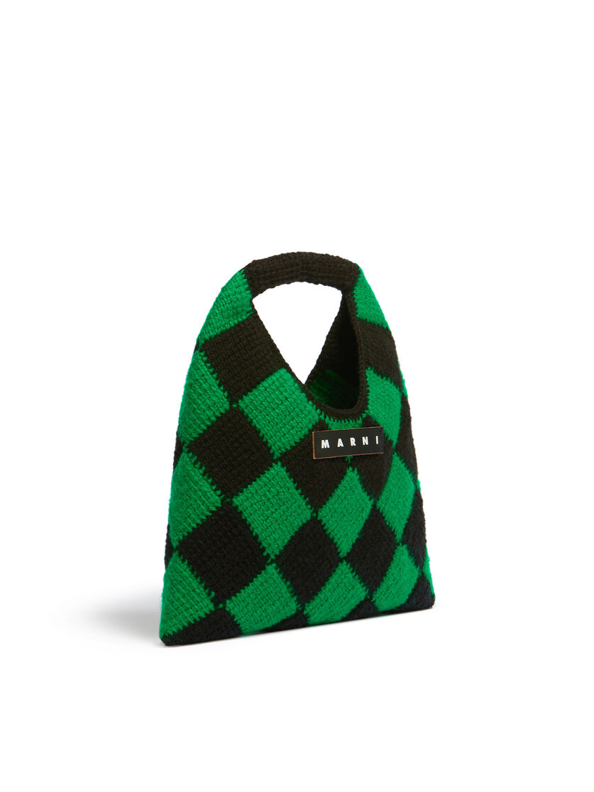 グリーン テックウール Marni Market Diamond ミディアムバッグ | Marni
