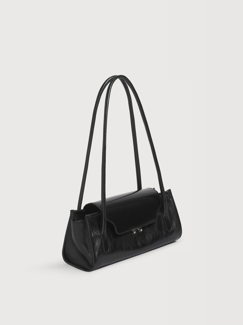 Sac Trunkette en cuir noir, Image 2