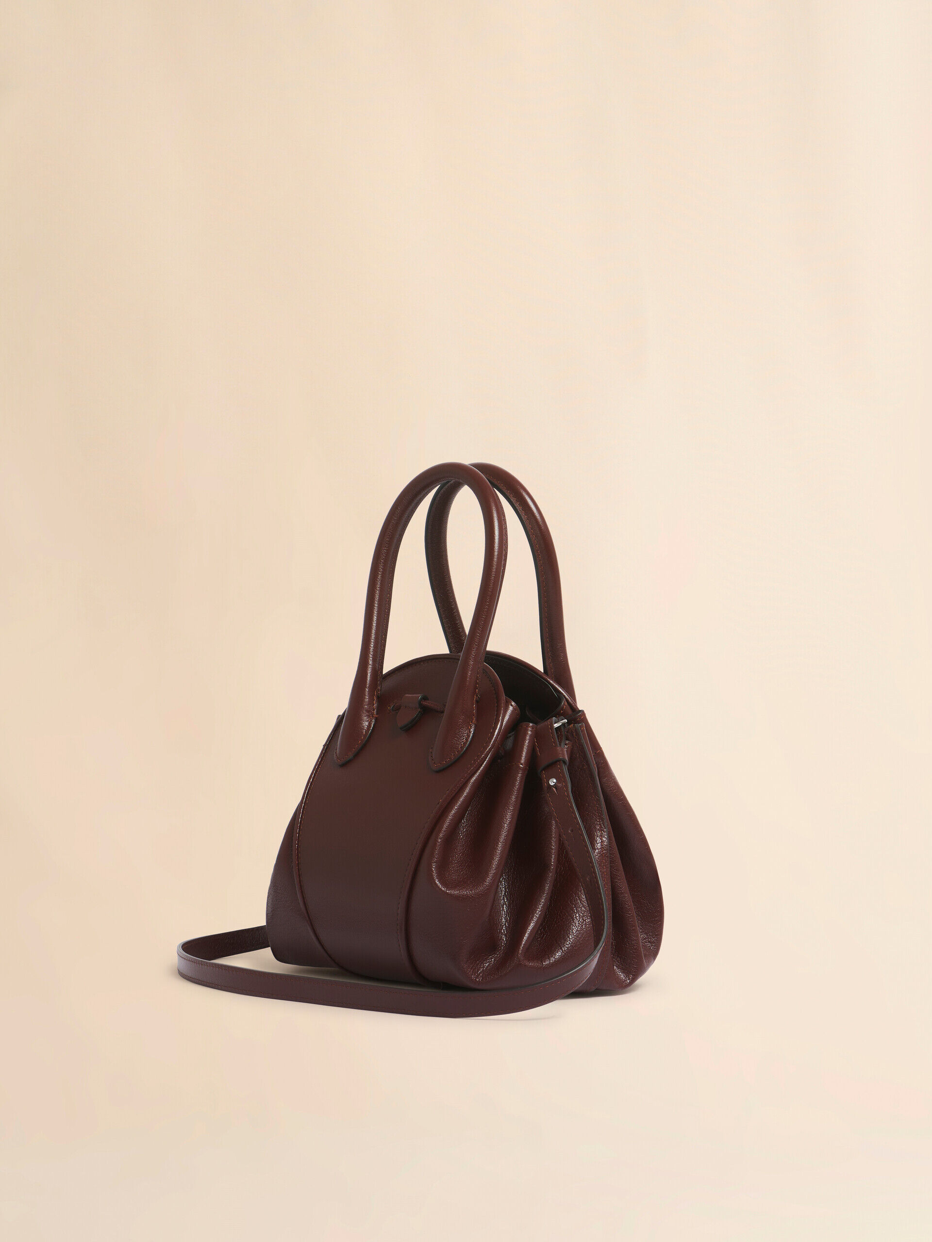 ブラウン Tulipea レザー製スモールハンドバッグ | Marni