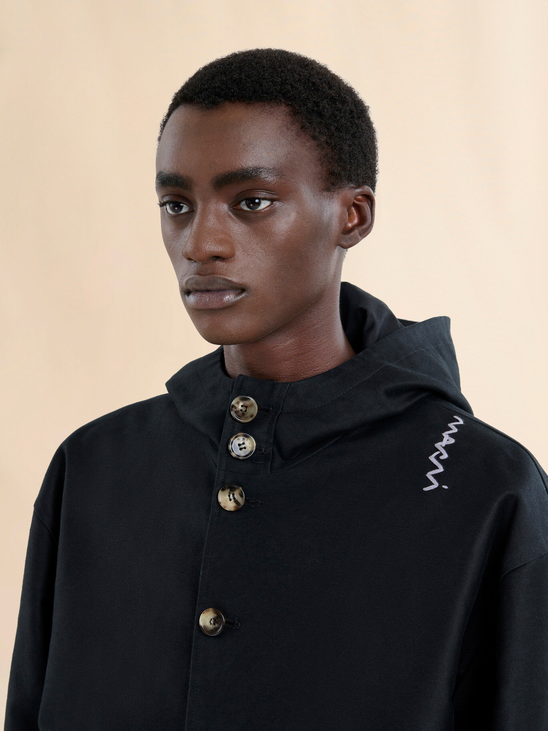ジャケット MARNI ブラック ギャバジンフード付きジャケット | Marni
