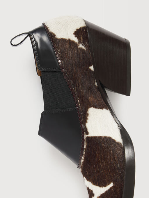Cow-print ponyhair cowboy low-cut boot - Boots