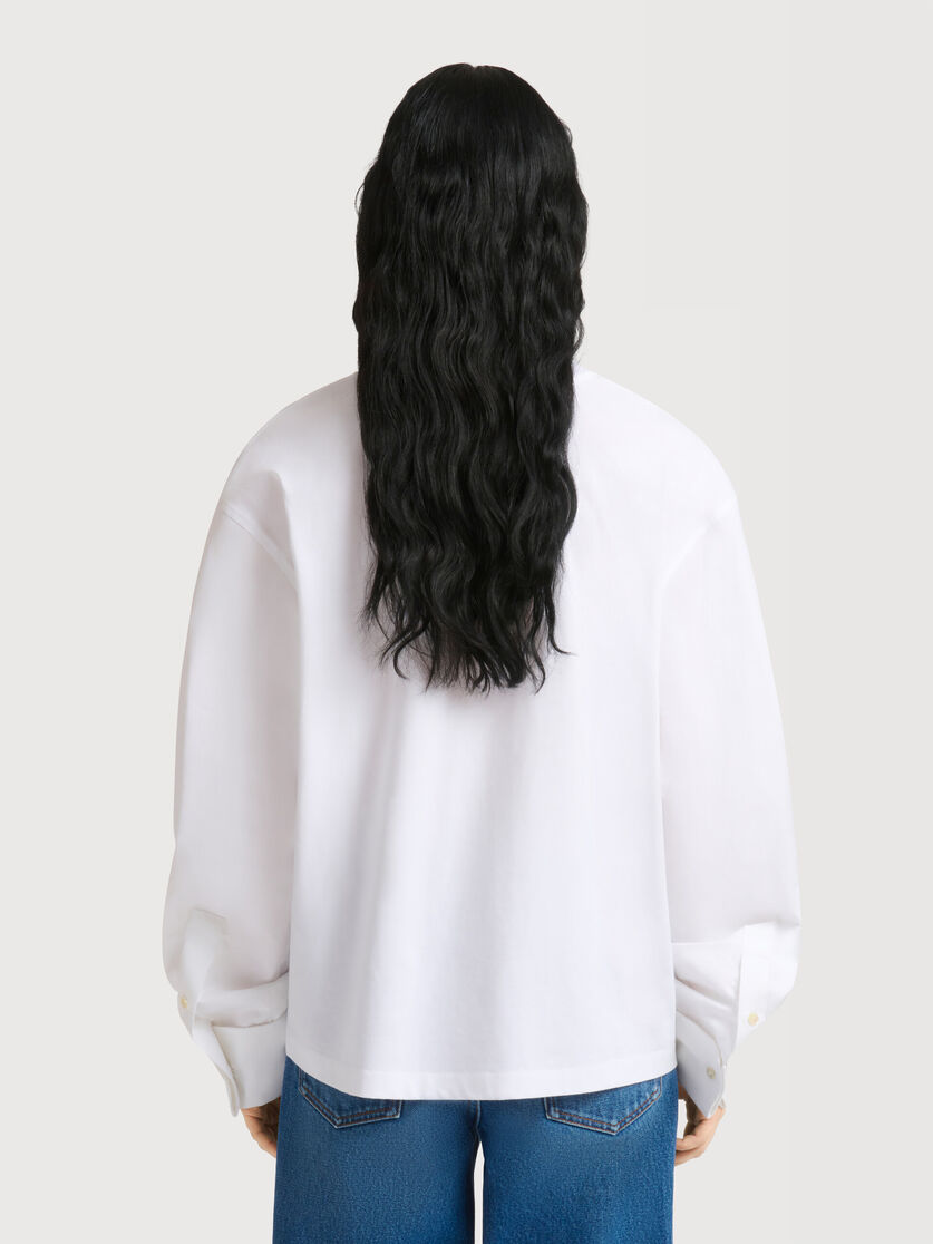 White cotton T-shirt with shirt sleeves, Image 4