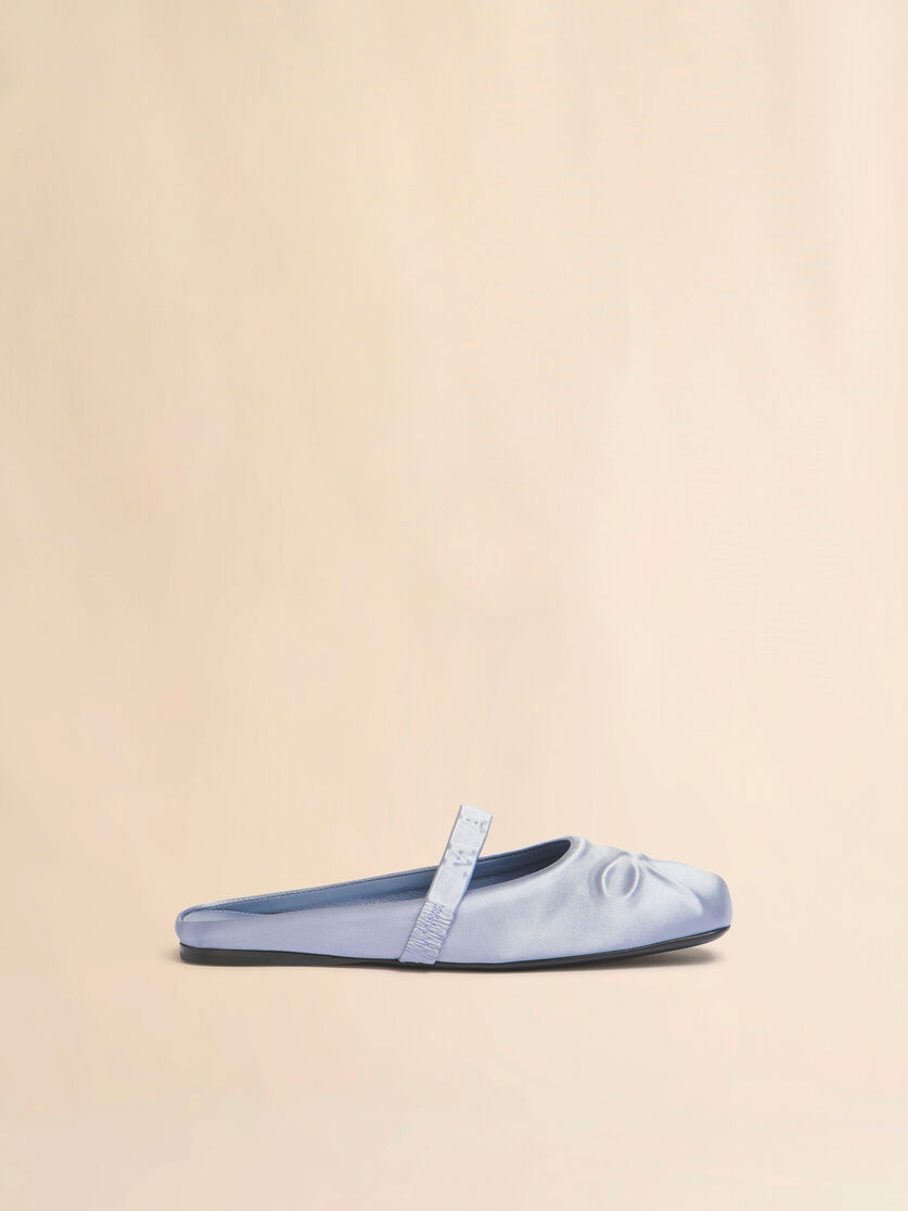 Light grey satin Little Bow sabot ballet flat - Ballet Shoes - Image 1