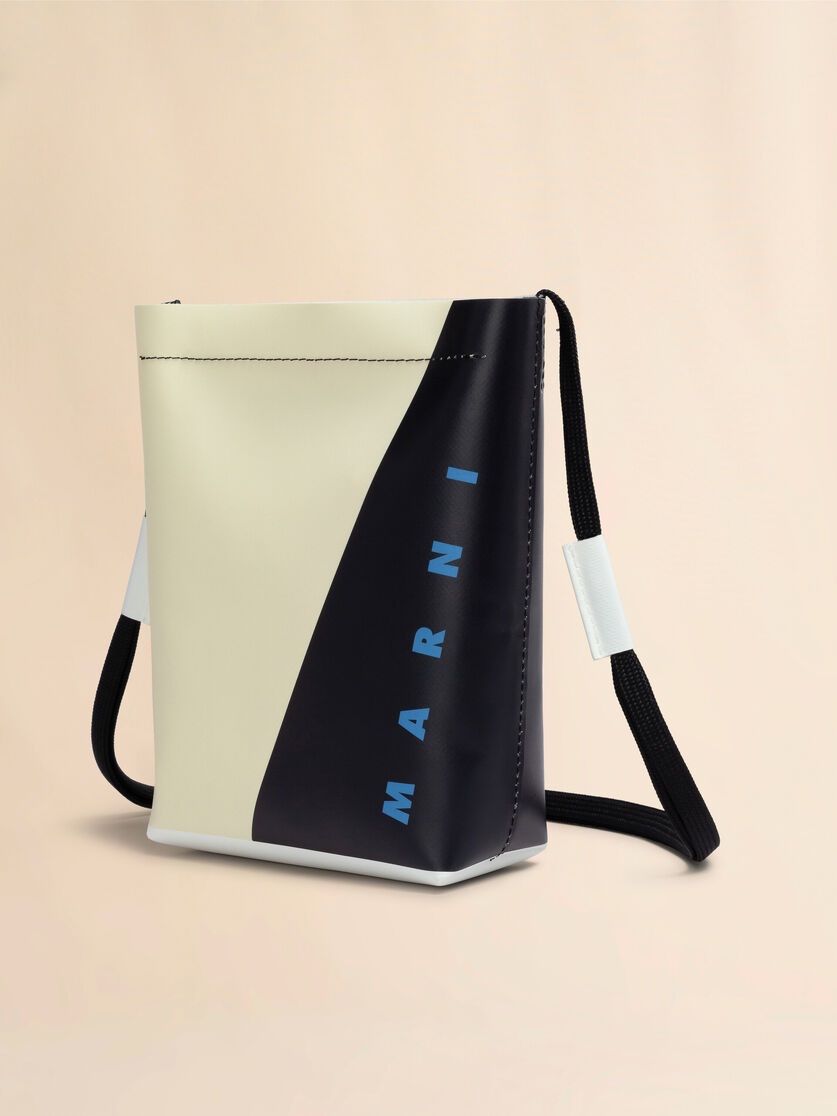 White and black Tribeca crossbody bag with shoelace strap - Shoulder Bags - Image 4