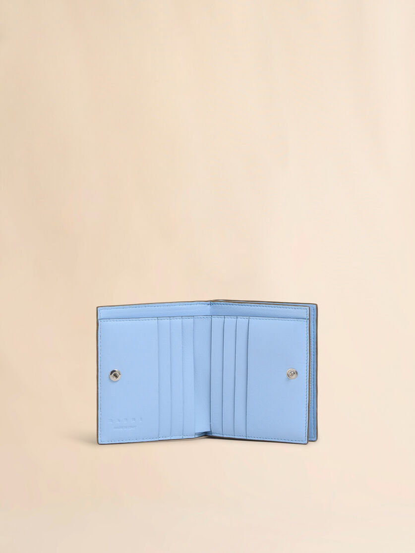 Black leather zip-around bifold wallet with Marni Mending - Wallets - Image 2
