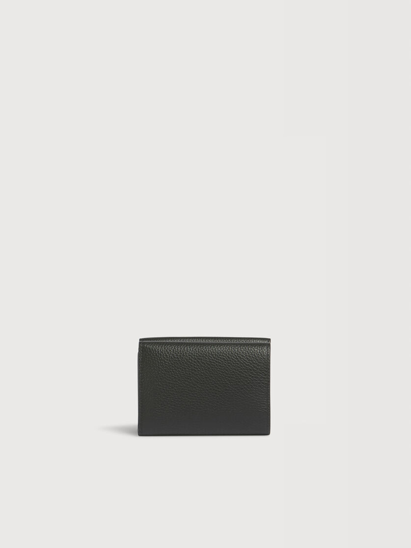 Portafoglio trifold in pelle nera con ricamo Marni Mending, Image 3