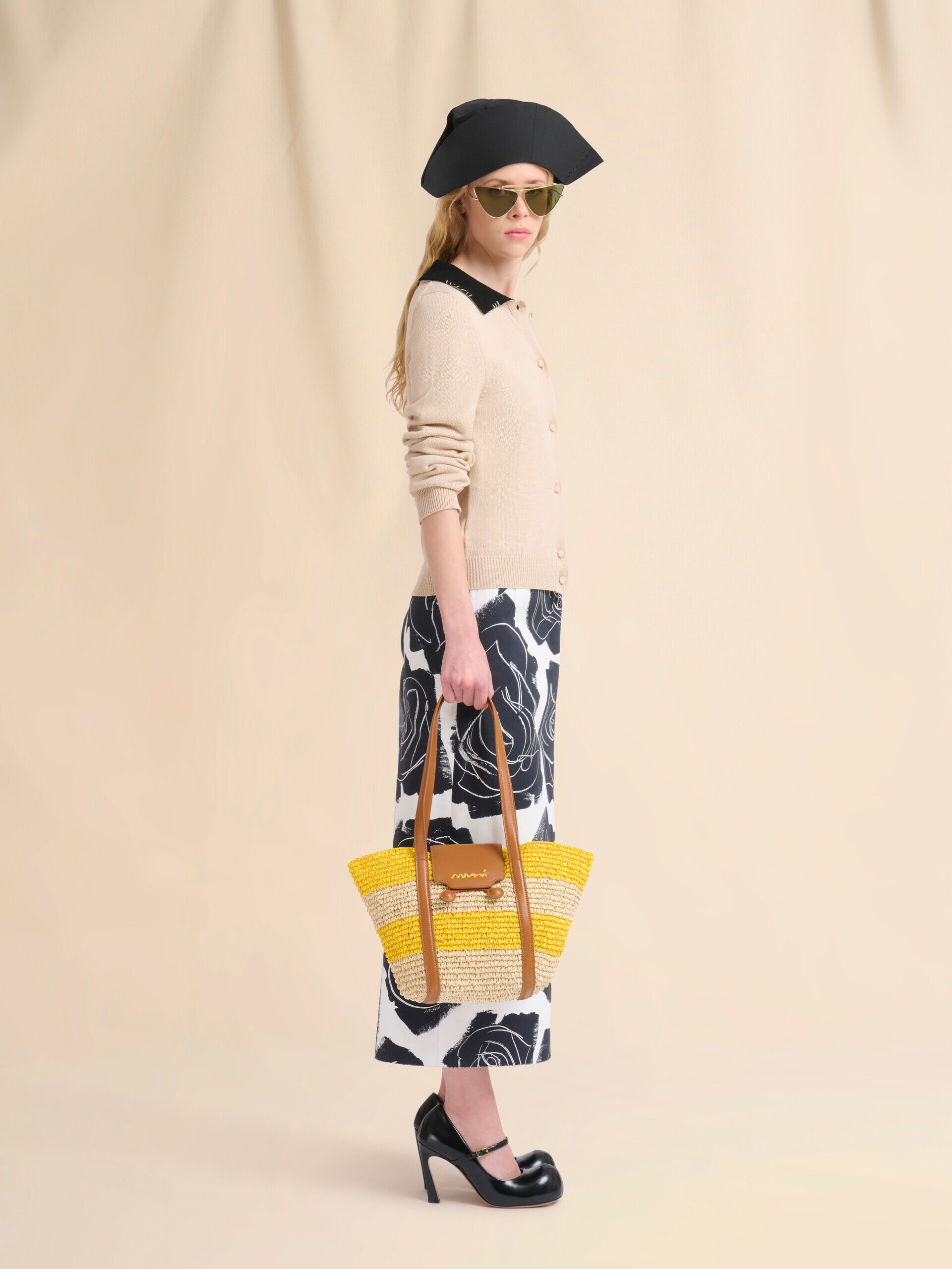 【直営店】MARNI スモール Trunkaroo ビーチバッグ 2色 Small natural raffia-effect Trunkaroo beach bag | Marni