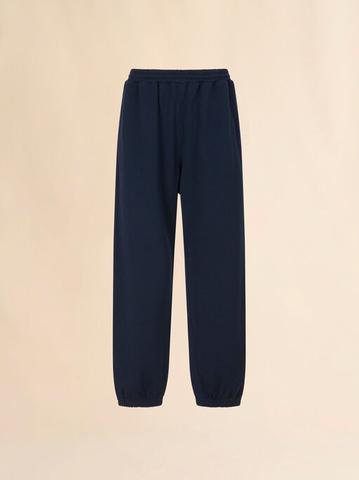 Deep blue cotton sweatpants with Marni Frame logo - Pants