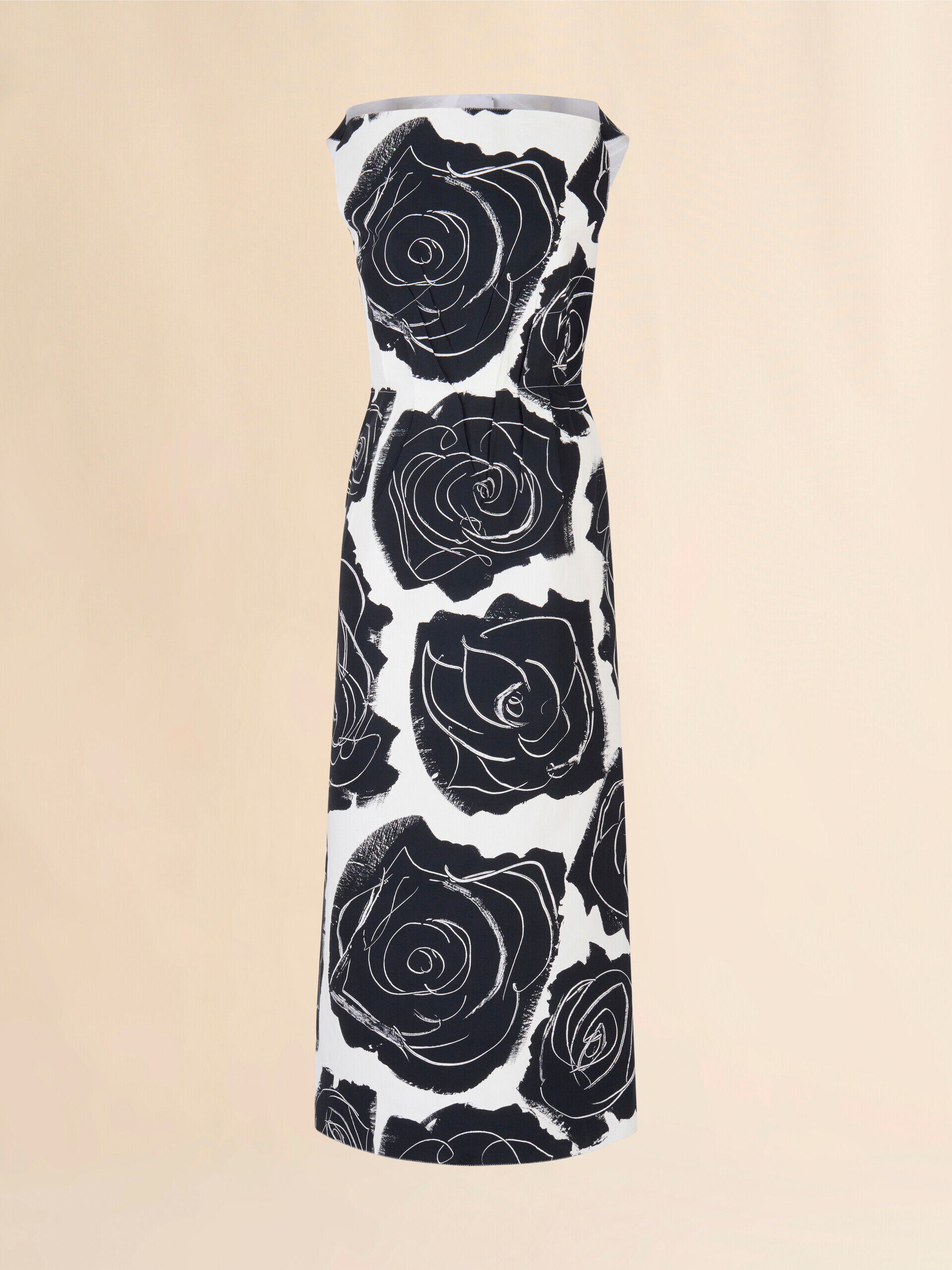 White poplin boat-neck dress with Cybele print | Marni