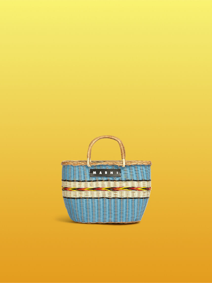 MARNI MARKET bag in multicolor woven material - Shopping Bags - Image 1