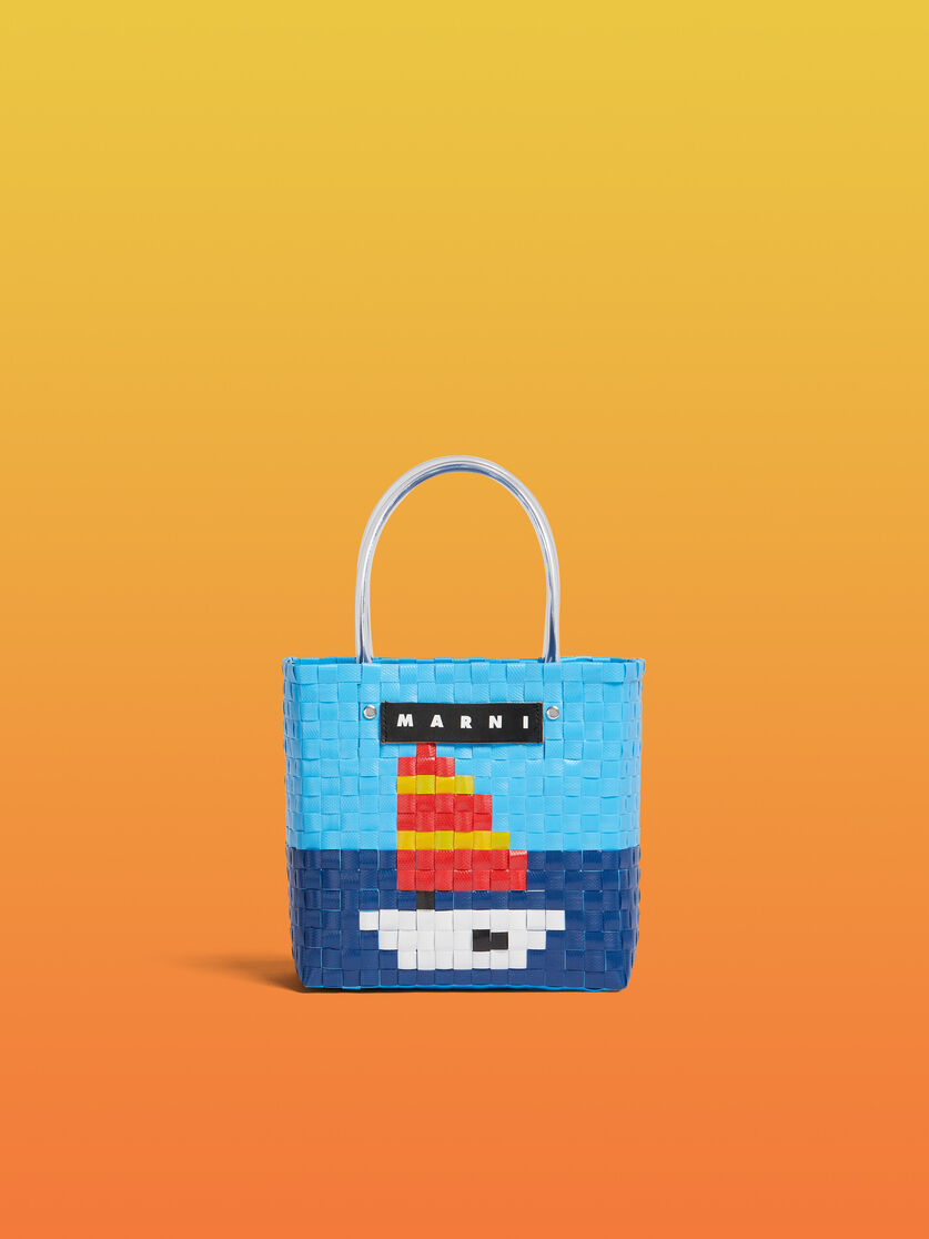 Light blue MARNI MARKET SUMMER BASKET bag | Marni 