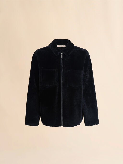 Black shaved shearling jacket - Jackets