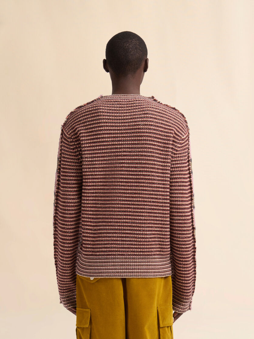 Blue striped mohair and wool half-and-half jumper - Pullovers - Image 3