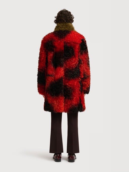 Red fur coat with spots - Coats