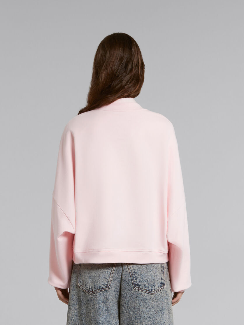 Pink bio cotton sweatshirt with Marni print - Sweaters - Image 3