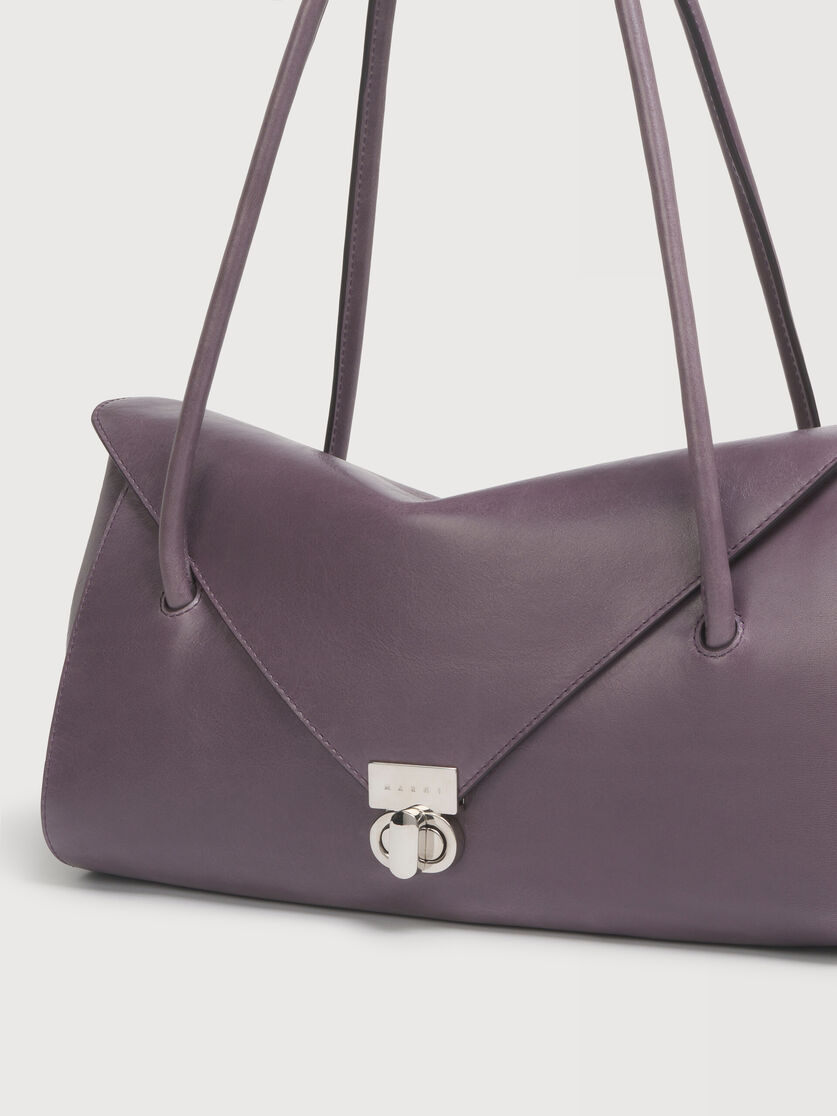 Purple leather E/W shoulder bag, Image 4