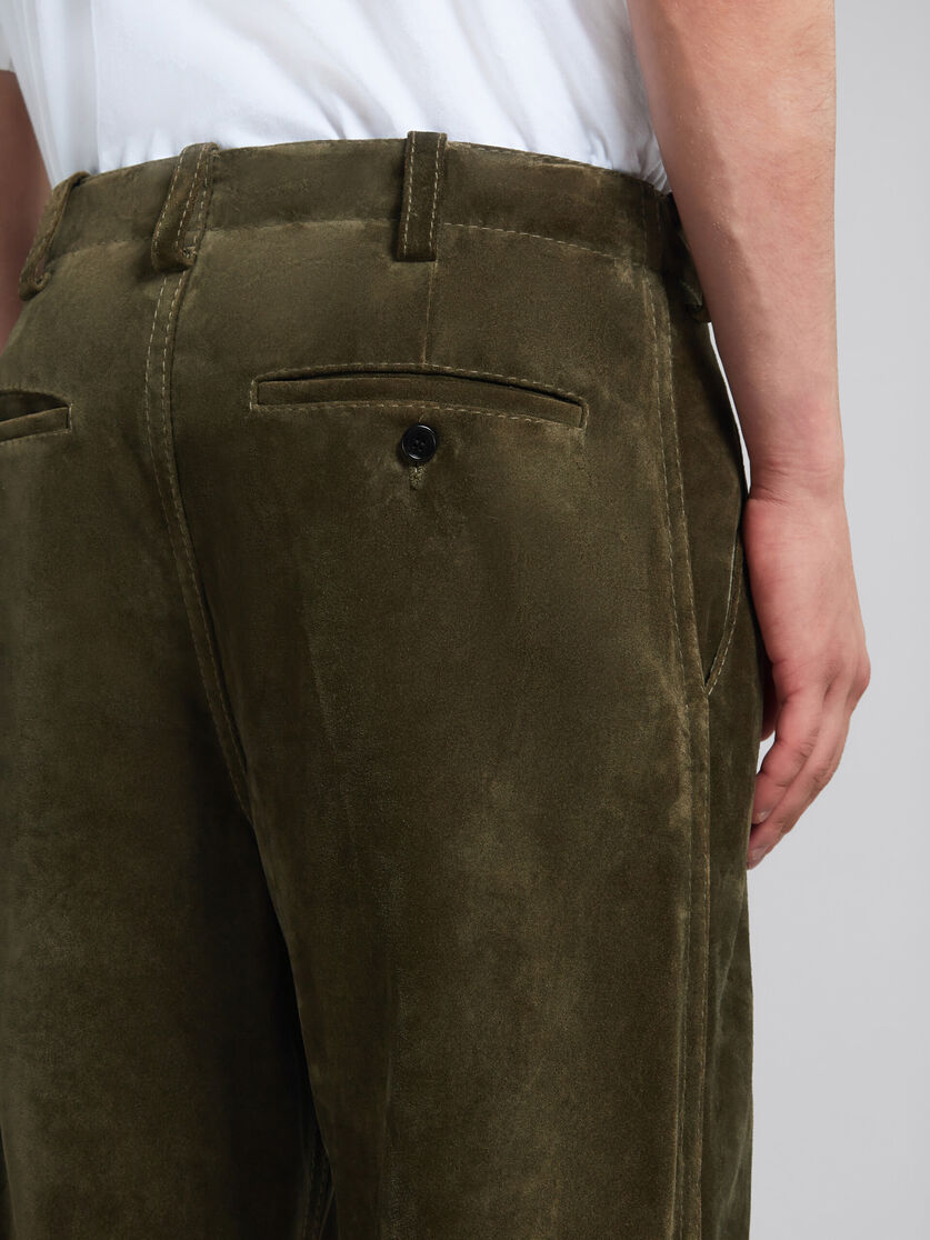 Grüne Hose aus kompaktem Wildleder | Marni
